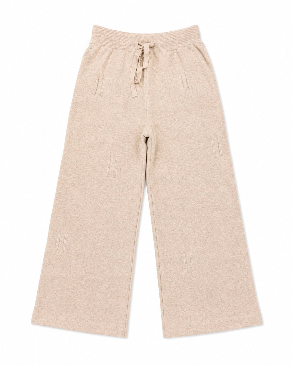 Wide-Leg Sweatpants with All-Over Stitch Detail – front view