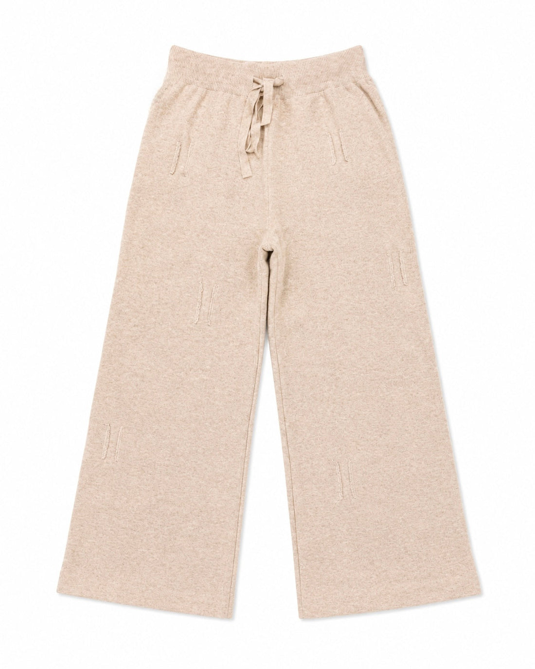 Wide-Leg Sweatpants with All-Over Stitch Detail