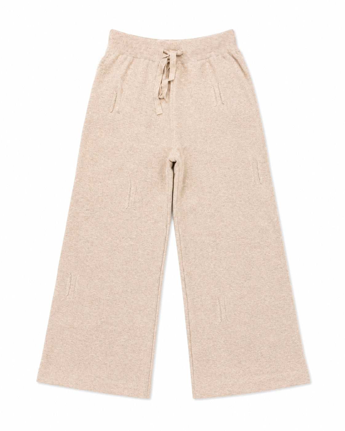 Wide-Leg Sweatpants with All-Over Stitch Detail – front view